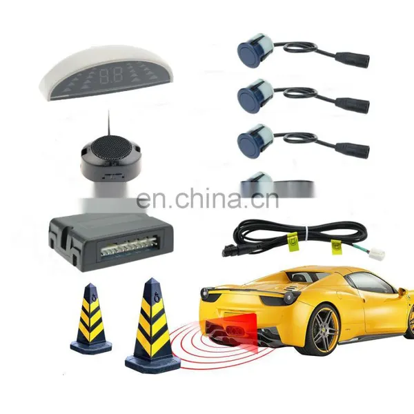 Auto Car LCD Parking Sensor Assistance Reverse Backup Radar Monitor System With Backlight Display + 4 Sensors(rear 4) 6 Color