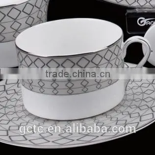 Bone China 15pcs Tea Set With Silver Decal photo-4