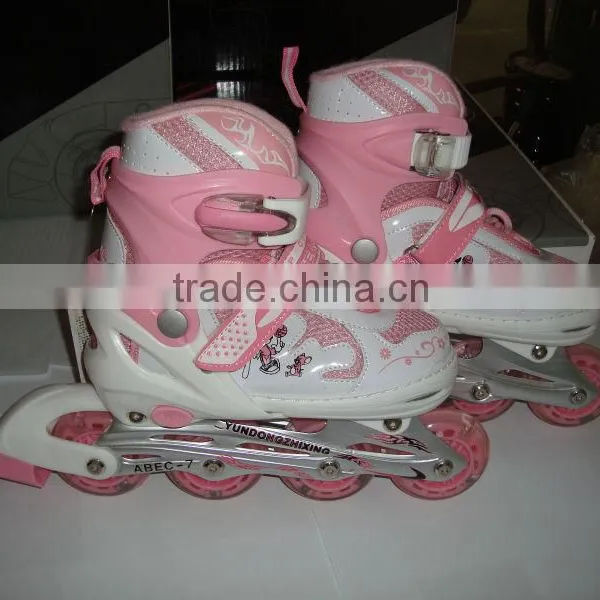 2015 Hot Pink Inline Flashing Wheels Skate Shoes