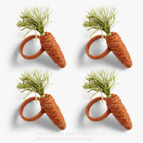 Easter Carrot Napkin Ring Rabbit Ears Mouth Cloth Ring Harvest Festival Napkin Ring photo-2