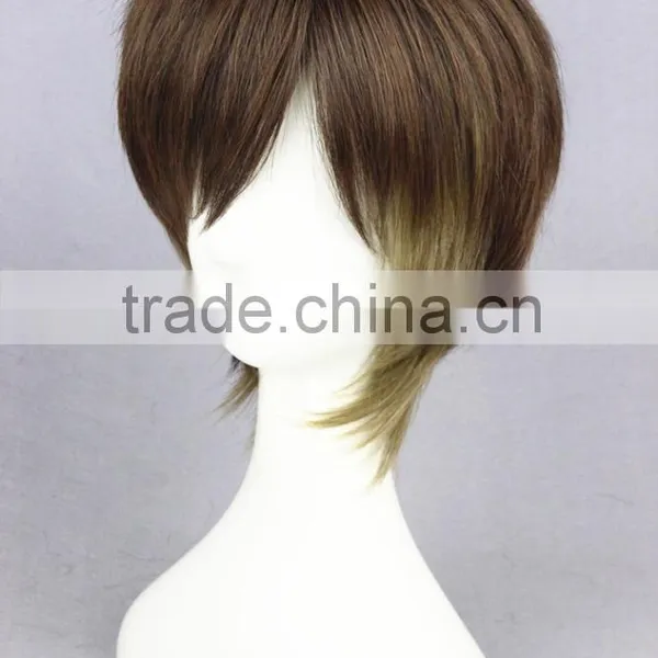 Cheap Short 35CM Brown Color Mixed Synthetic Lolita Cosplay Wig photo-3