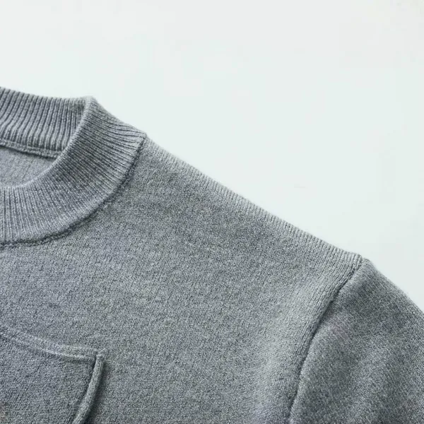 Spring 2025 New Women's Clothing European and American Style Belt Shoulder Pads, Flat Needle Long Sleeved Round Neck Jacket for Women photo-4