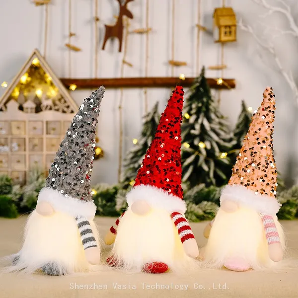 Wholesale Christmas Gnome Decor - LED Light Faceless Dolls for Table Home Xmas Party Supplies photo-5