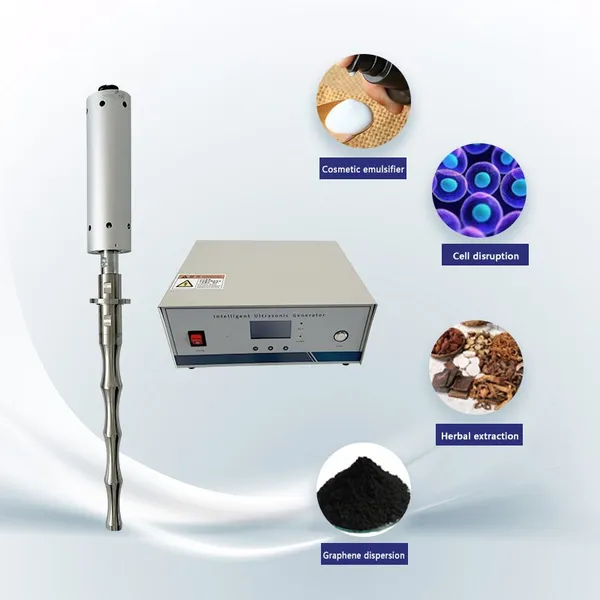 New Customized Ultrasonic Extract Machine Industrial Ultrasonic Homogenizer Cosmetic Liquid Oil Emulsifier photo-2