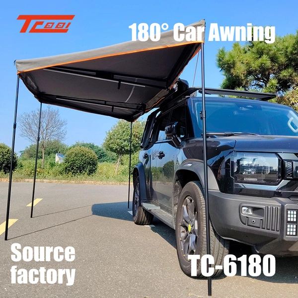 Car Side 180° Rotating Awning Car Mounted Aluminum Alloy Oxford Cloth Camping Rainproof Sunshade Tent photo-4