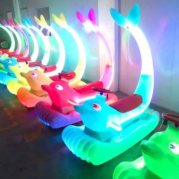Children's Electric Amusement Cars for Playgrounds, Battery-powered Bumper Cars for Children in Squares, Parent-child Double-seater Timed Glowing Toy Cars