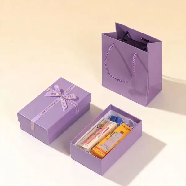Rectangular purple package gift paper box