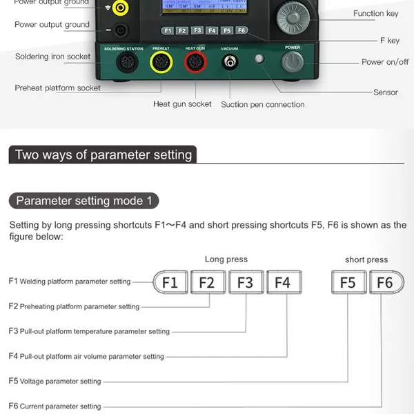 DES H95 5 in 1 Repair Master Multifunctional Soldering Station SMD Rework Station, Moile Repair Tools Preheating Plate, Heating Platform photo-3