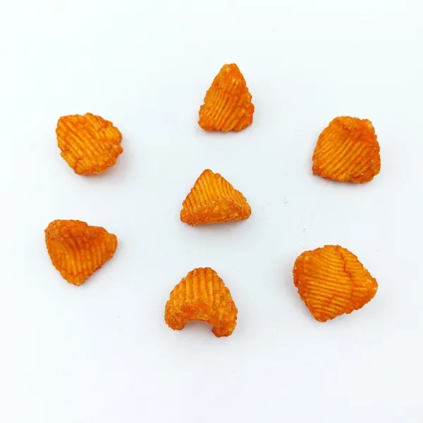 Crunchy Mexican BBQ Flavor Fried Rice Crackers Ridged Triangular Snacks for Wholesale Bulk Food Distributors photo-2