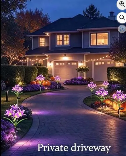 Solar Flower Lights, 4 Pack Solar Garden Lights With 24 Lily Flowers photo-5