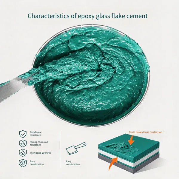 epoxy glass flake putty, room temperature heavy-duty anti-corrosion material, excellent adhesion, impermeable and waterproof, suitable for lining protection of weak corrosion conditions such as sewage tanks, storage tanks, floors, etc.