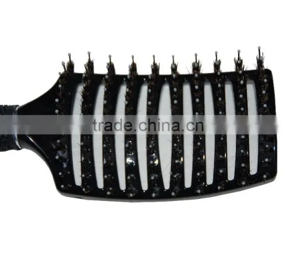 Professional Salon Fassional Plastic and Nylon Bristle Unique Curved Vent Brush photo-3