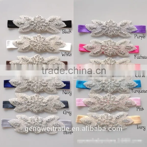 Golden Children Girls Elastic Headband Hot Sale Baby Hairband With Flower for 0-3 Years photo-6