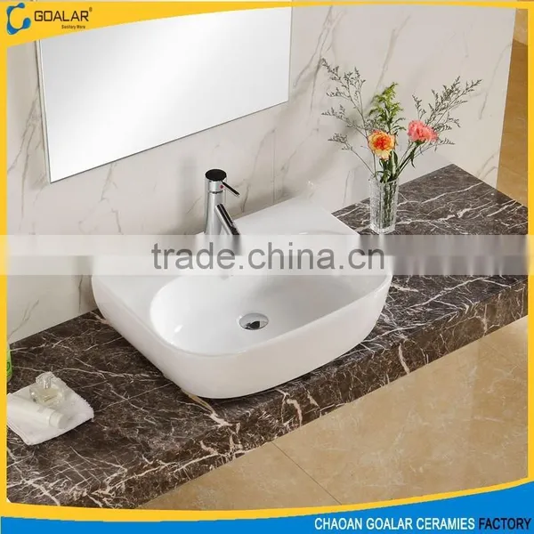 White Ceramic Art Basin/above Counter Basin/bathroom Wash Basin