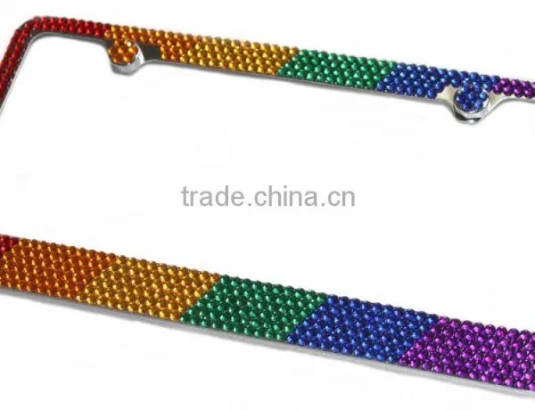 Custom Bling License Plate Frame License Plate Frames Screw Cap Crystal Diamond Rhinestone Bling photo-2