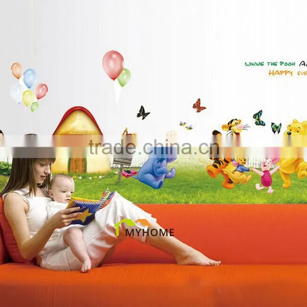 Larger (2pcs/Set) Children's Wall Decal Cute Winnie the Pooh Wall Stickers For Kids Rooms photo-4