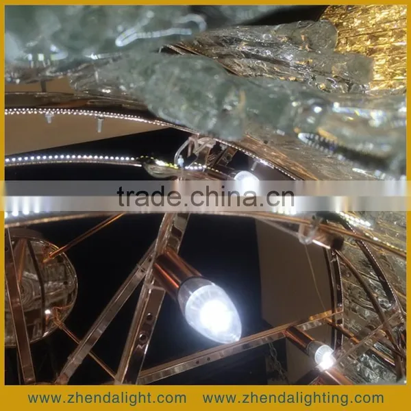 Ingenious Translucent Clear Round Handmade Blown Glass Ice Flow Shape Pendent Chandelier photo-2