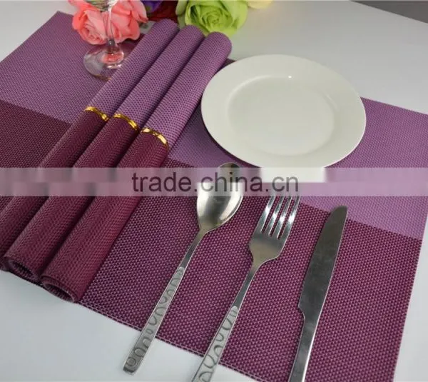 2015 New Fashion Swallow Gird PVC Placemat Modern Purple Plastic Square Restaurant Tableware Bowl Pad Table Mat photo-5