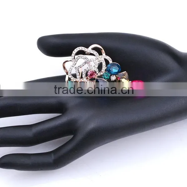 Colorful Fashion Jewelry Rhinestone Brooch Flower With Pin photo-6