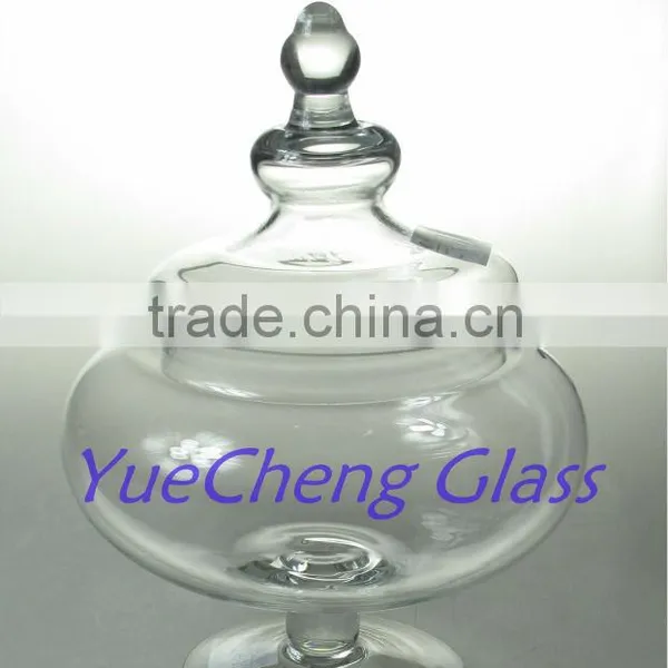 Glass Beautiful Candy Jar With Lid Handmade