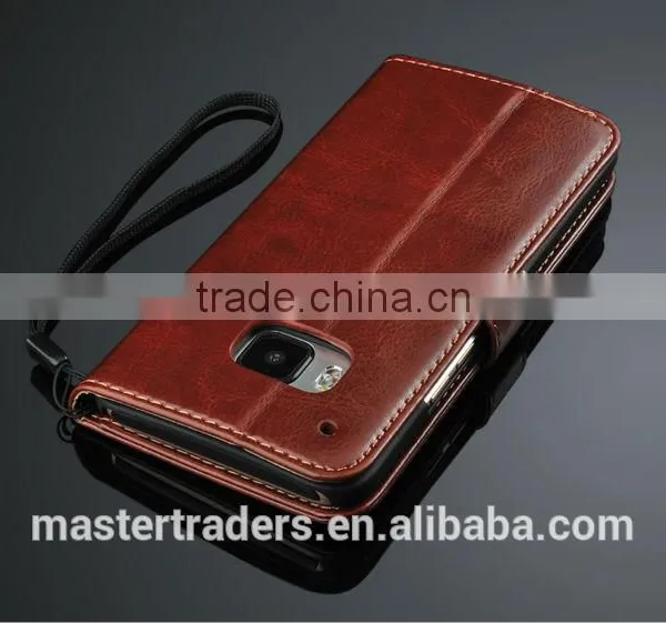 Original Fashion 64 Grain Stand Wallet Flip PU Leather Case With Card Slot For HTC One M9 MT-3459 photo-5