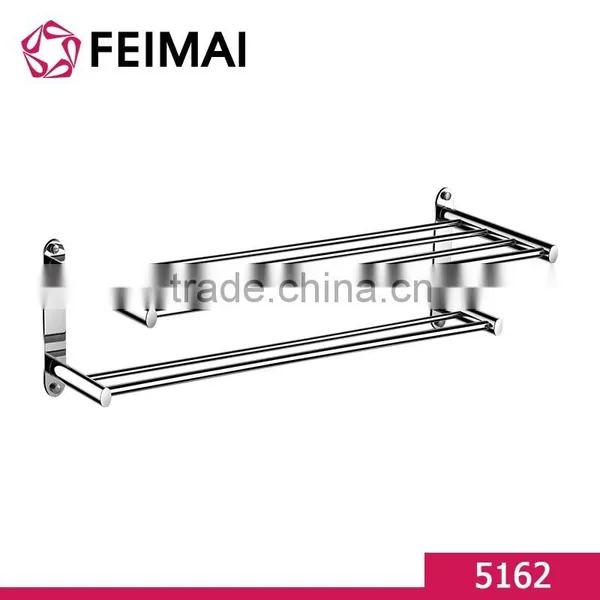Bathroom Designs Wall Mounted Double Layers Towel Rack Shelf Bar Holder photo-3