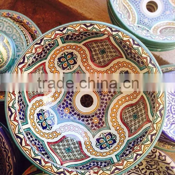 Encaustic Ceramic Moroccan Hand Painted Sink