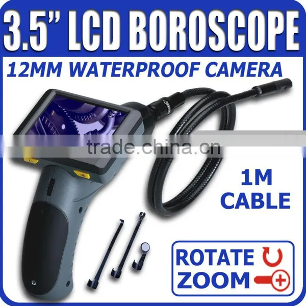 3.5" LCD Scope Rotate Zoom Inspection Camera Borescope Endoscope