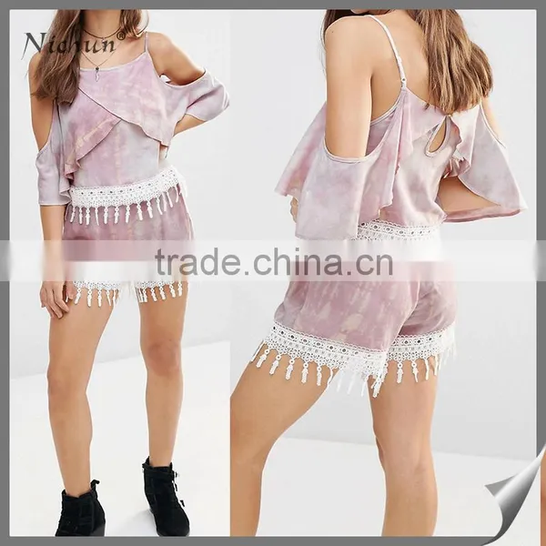 2016 Selling Popular Cheap Printed Add Tassels Suit
