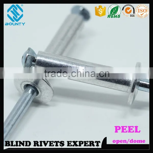 HIGH QUALITY OPEN END FACTORY BUTTON HEAD AL/ST PEEL RIVETS photo-3