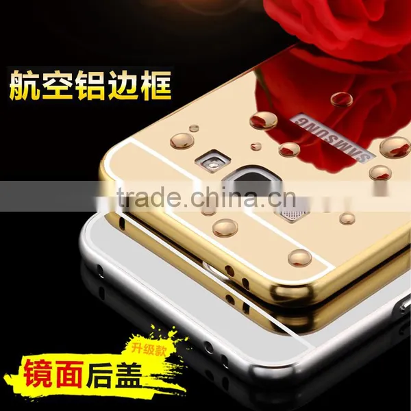 Mobile Phone Aluminum Mirror Back Metal Bumper Cover Case For Samsung A8 photo-2