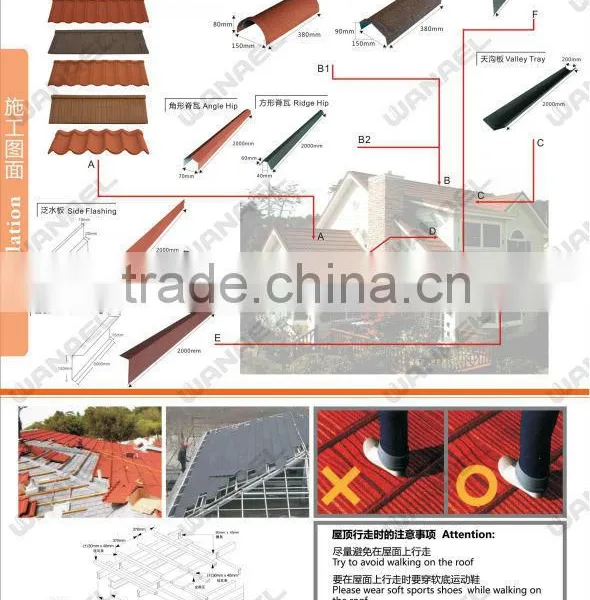 50 Years Warranty Wanael Stone Coated Roofing Tiles/steel Roofing Shingles/roof Finials and Ridge Tiles photo-2