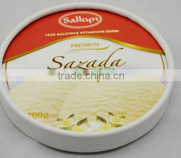 550ml Paper Ice Cream/dessert/Yogurt Container, Cup With Flat Lid,Spoon,Wooden Stick photo-6