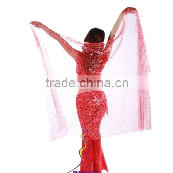 SWEGAL Belly Dance Face Veil,belly Dance Accessories,belly Dance Silk Fan Veil SGBDD13016 photo-5