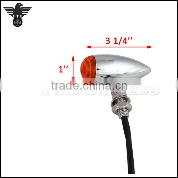 Antique Style Chrome Bullet LED Winker Turn Light for Triumph Scrambler photo-6