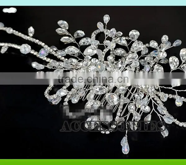 2016 Wholesale Bling Bling Crystal Haircomb for Bridal,decorative Haircomb photo-2
