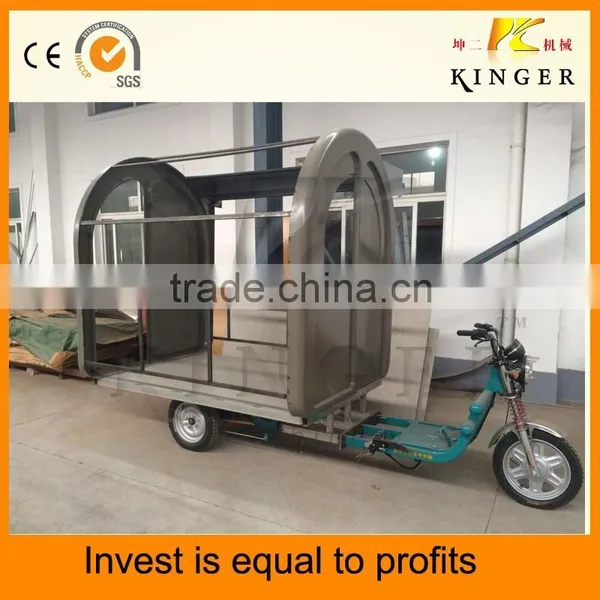 Electric Tricycle Food Vending Cart/Mobile Street Kiosk Cart for Sale/Food Processing Machine photo-6