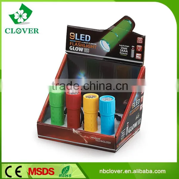 3*AAA Battery ABS Material 9 LED Plastic Led Torch Flashlight photo-3