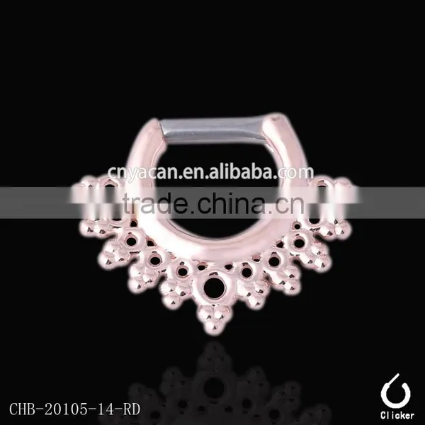 Hot Selling 316l Steel Nose Piercing Rings Fake Septum Clicker