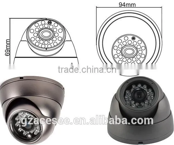 2015 ACESEE Best Selling 24pcs Led Fixed Iir Dome Analog Camera 800tvl photo-2