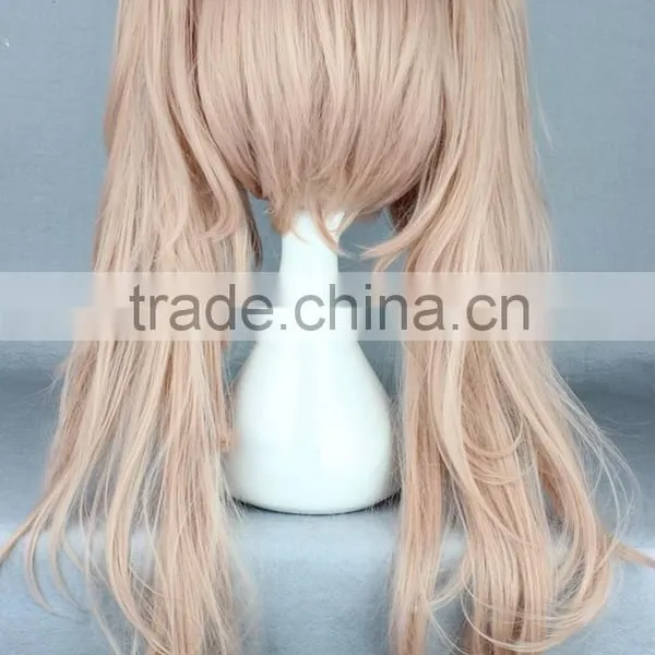 Cartoon Long Kinky Pink Wig Two Ponytials Wig N377 photo-3