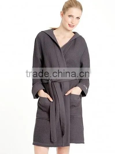 2015 New Arrival Women Printed Burn Out Coral Fleece Bathrobe Ladies Bath Gown Bobe photo-3