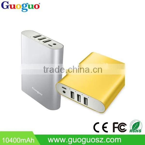 Multifunctional 10400mAh 3 USB Portable Phone Charger With LED Flashligh