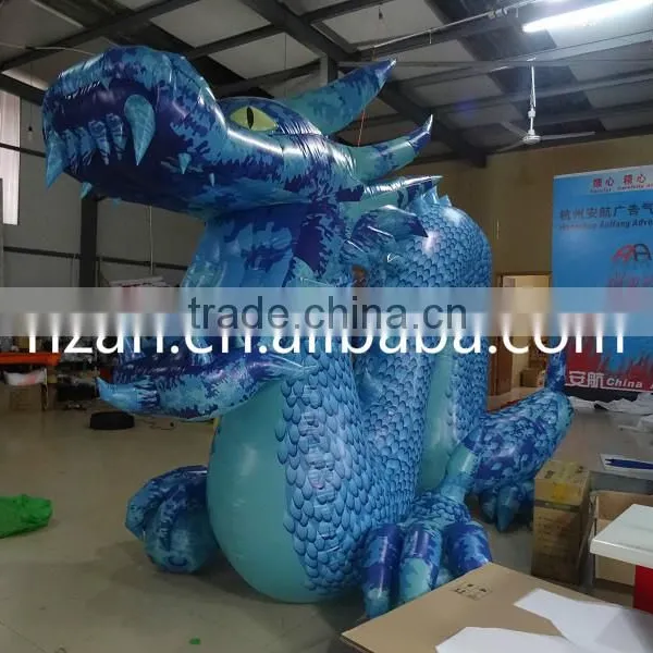Giant Inflatable Blue Chinese Dragon for Advertising Decoration photo-2