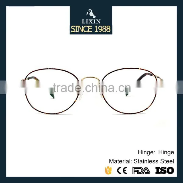 High Quality Retro Round Glasses Men Metal Eyeglasses Demi Color Prescription Lens Spectacle Optical Frames 307 photo-2