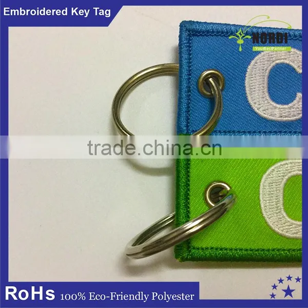 Welcomed Colorful Embroidery Keychain With Aluminum Locking Carabiner photo-3