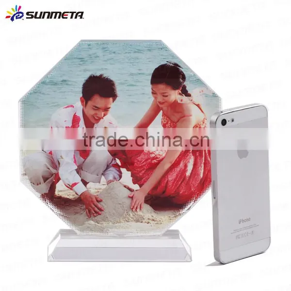 Top Quality Sitting Room Decoration Octagonal Crystal Photo Frame For Sublimation photo-3