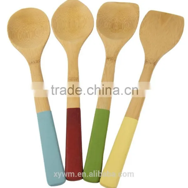 Light Bamboo Kitchen Utensil With Color Handles photo-4