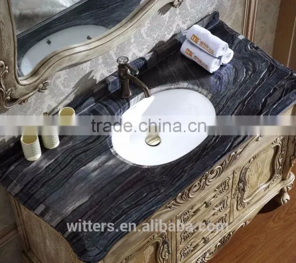 2016 Small Corner Bathroom Decor Quartz Stone Counter Top Solid Wood Modern Bathroom VanityWTS240 photo-6