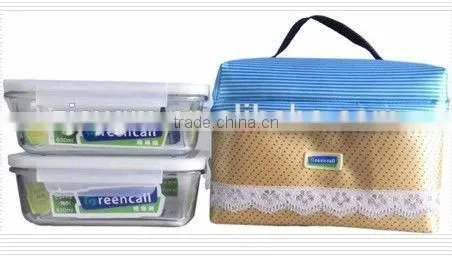 2pcs BPA-free Airtight Glass Food Container Set With PP Lock Lid